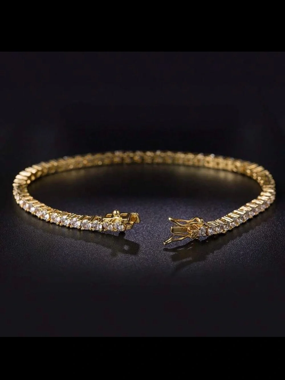 18K Yellow Gold Plated Cubic Zirconia Tennis Bracelet